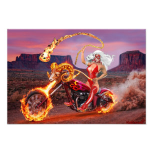 Vampire Biker Babe – Midnight Gothic Rebel Photo Print