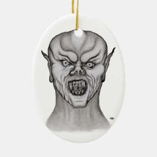 Vampire black and white Design Ceramic Tree Decoration