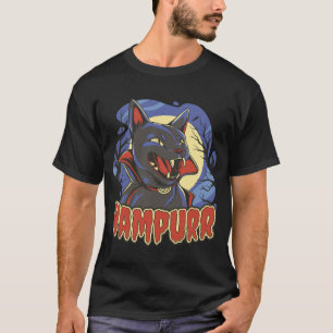 Vampire black cat animal t-shirt design
