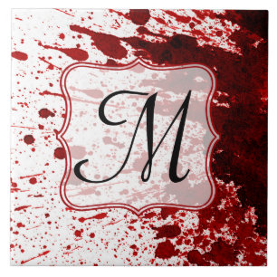 Vampire Blood Dripping Pool Monogram Display Tile