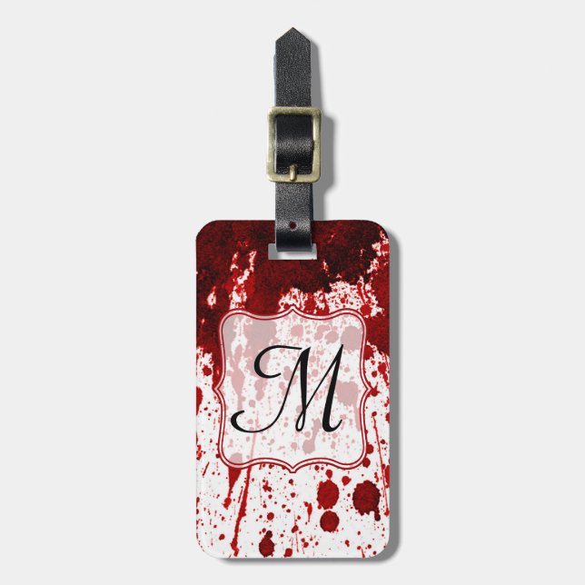 Vampire Blood Dripping Pool Monogram Luggage Tag (Front Vertical)