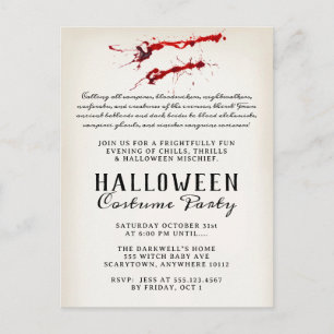 Vampire Blood Halloween Party  Holiday Postcard