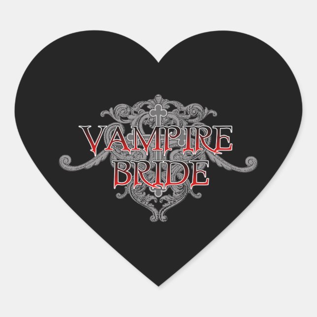 Vampire Bride Heart Sticker (Front)