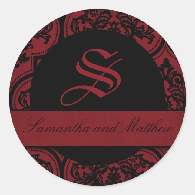 Vampire Bride Monogram Sticker (Front)