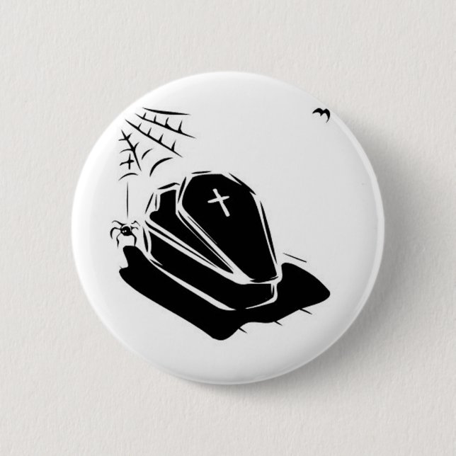 Vampire Casket 6 Cm Round Badge (Front)