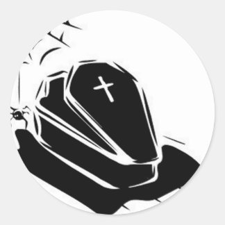 Vampire Casket Classic Round Sticker