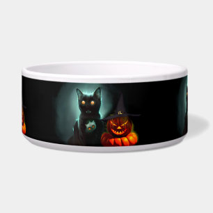 Vampire Cat and Wizard Pumpkin Halloween Surreal 