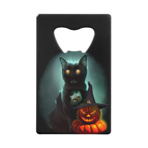 Vampire Cat and Wizard Pumpkin Halloween Surreal