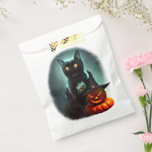 Vampire Cat and Wizard Pumpkin Halloween Surreal  Favour Bags