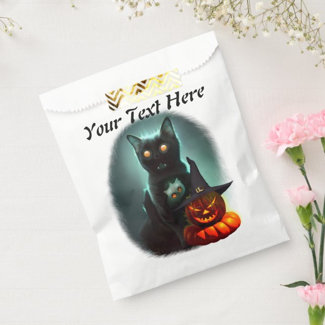 Vampire Cat and Wizard Pumpkin Halloween Surreal  Favour Bags (Sealed)