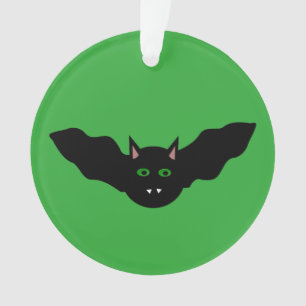 Vampire Cat Faced Bat Halloween Acrylic Ornament