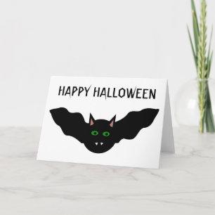 Vampire Cat Faced Bat Halloween Custom Card