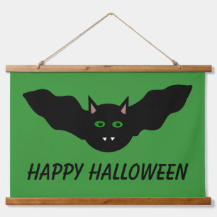Vampire Cat Faced Bat Halloween Custom Hanging Tapestry