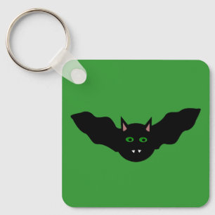 Vampire Cat Faced Bat Halloween Custom Key Ring