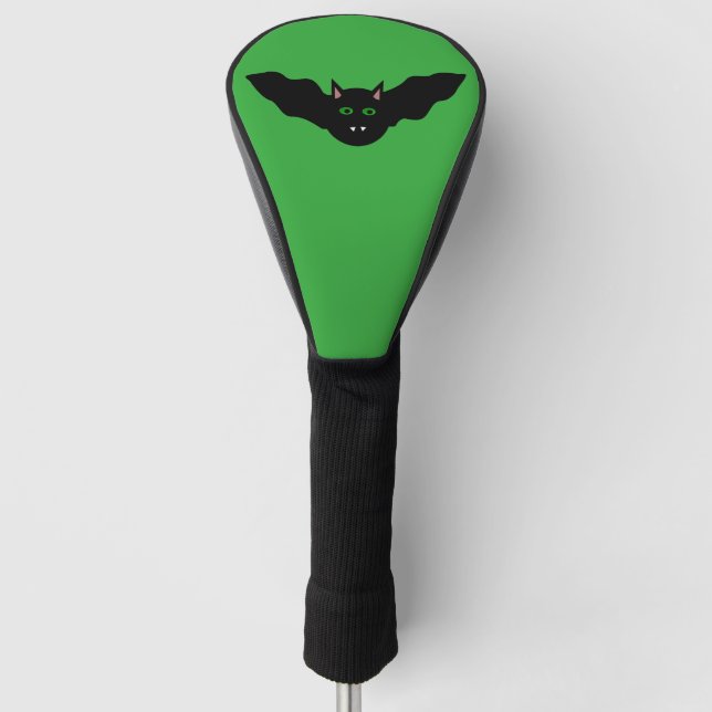 Vampire Cat Faced Bat Halloween Golf Driver Cover (Front)