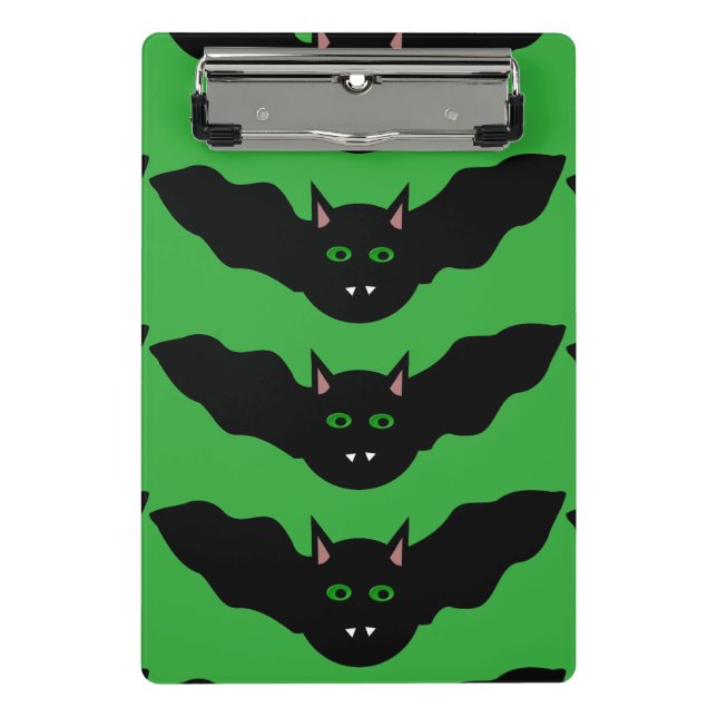 Vampire Cat Faced Bat Halloween Mini Clipboard (Front)