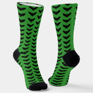 Vampire Cat Faced Bat Halloween Patterned Socks