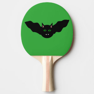 Vampire Cat Faced Bat Halloween Ping Pong Paddle