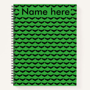 Vampire Cat Faced Bat Halloween Spiral Notebook