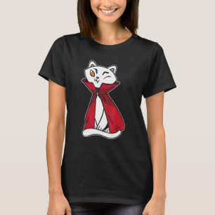Vampire Cat Lazy Halloween Costume Cute Kitty Kitt T-Shirt