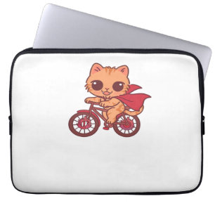 Vampire Cat on Halloween Bike Ride – Cute Spooky K Laptop Sleeve