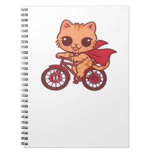 Vampire Cat on Halloween Bike Ride – Cute Spooky K Notebook