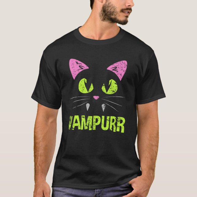Vampire Cat Vampire Halloween Costume T-Shirt (Front)