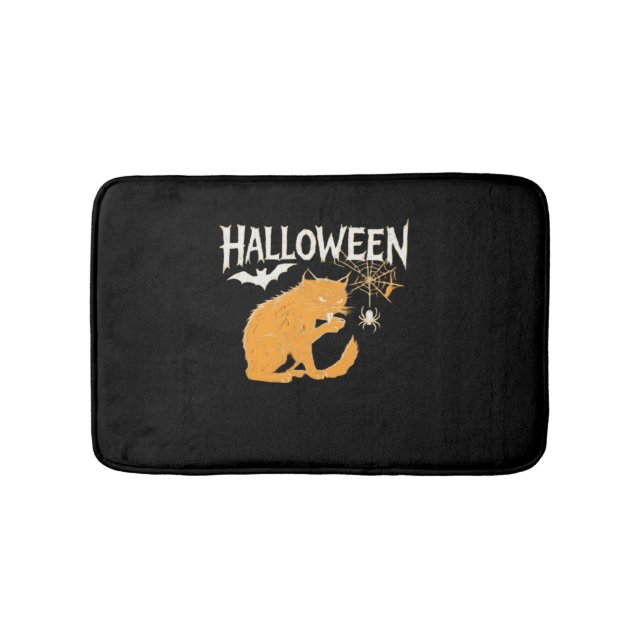 Vampire Cat's Halloween Classic T-Shirt Bath Mat (Front)