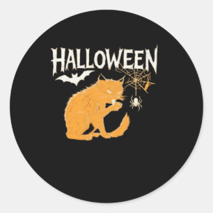 Vampire Cat's Halloween Classic T-Shirt Round Sticker
