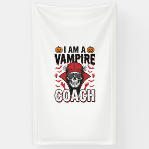 Vampire Coach Halloween Skull Vintage Shirt Design Banner
