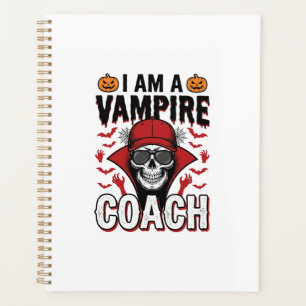 Vampire Coach Halloween Skull Vintage Shirt Design Planner