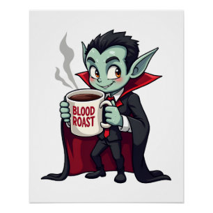 Vampire Coffee Lover � Spooky Latte Shirt Poster