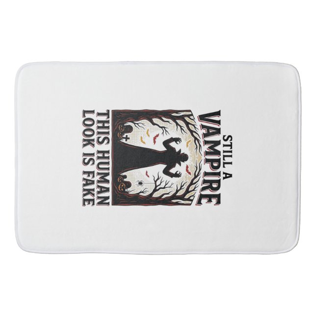 Vampire Costume Shirt Funny Halloween Human Disgui Bath Mat (Front)