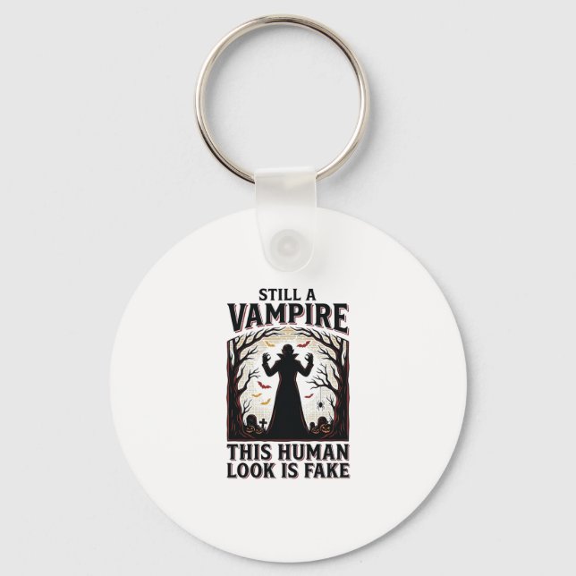 Vampire Costume Shirt Funny Halloween Human Disgui Key Ring (Front)