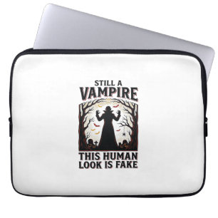 Vampire Costume Shirt Funny Halloween Human Disgui Laptop Sleeve