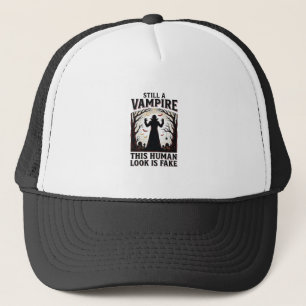 Vampire Costume Shirt Funny Halloween Human Disgui Trucker Hat