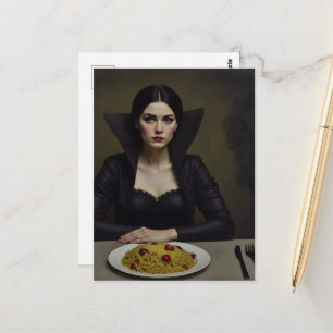 Vampire Count Woman With Spaghetti Postcard