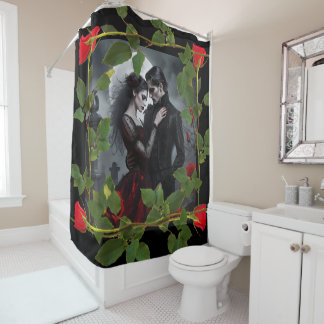 Vampire couple shower curtain