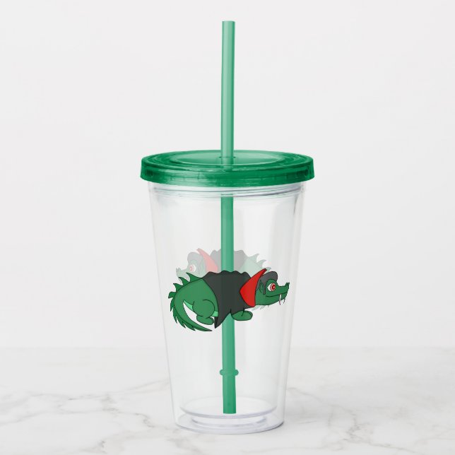 Vampire Crocodile Acrylic Tumbler (Front)