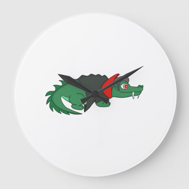 Vampire Crocodile Large Clock (Front)