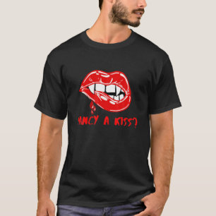 Vampire Culture Halloween Do You Fancy A Kiss Red T-Shirt