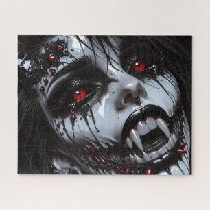 Vampire Demon Portrait – Gothic Horror Fantasy Art Jigsaw Puzzle