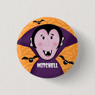Vampire Dracula Bats Kids Cute Happy Halloween  3 Cm Round Badge
