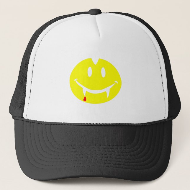 vampire emoji dracula trucker hat (Front)