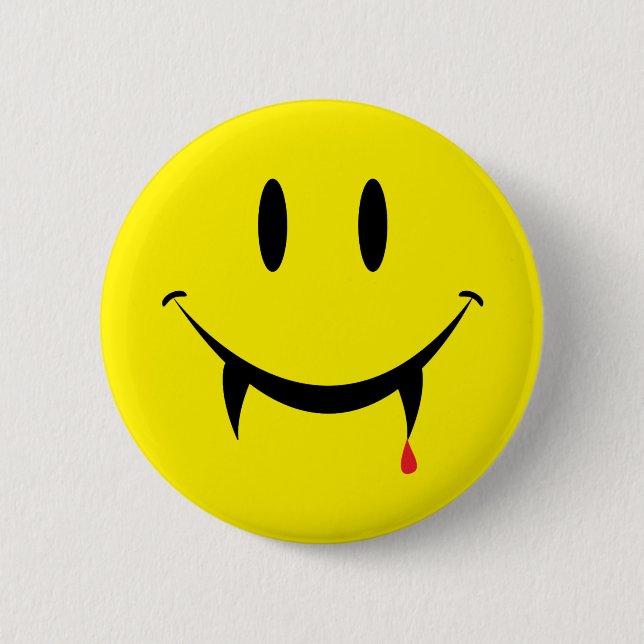 Vampire Face 6 Cm Round Badge (Front)