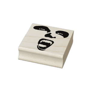 Vampire Face Fangs Horror Gothic art Rubber Stamp