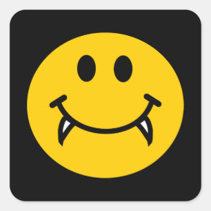 Vampire face with fangs square sticker