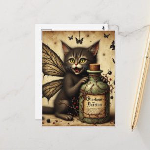 Vampire Fairy Kitty and a Posion Bottle Postcard