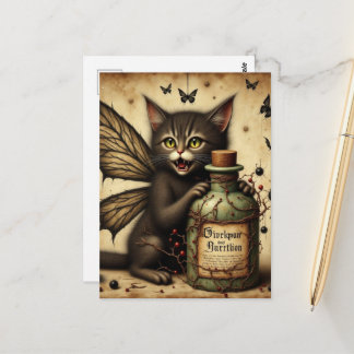 Vampire Fairy Kitty and a Posion Bottle Postcard