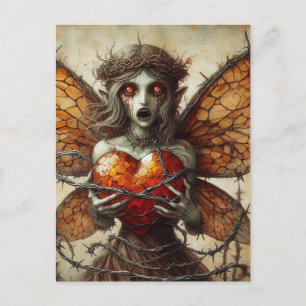 Vampire Fairy Orange Heart Brambles Postcard